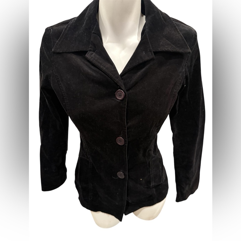 90’s black velvet‎ blazer
